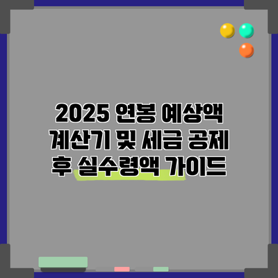 2025 연봉 예상액 계산기 및 세금 공제 후 실수령액 가이드