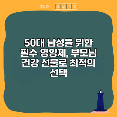 50대 남성을 위한 필수 영양제, 부모님 건강 선물로 최적의 선택