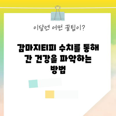 감마지티피 수치를 통해 간 건강을 파악하는 방법