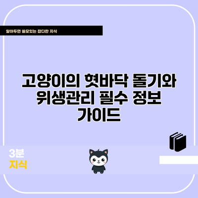 고양이의 혓바닥 돌기와 위생관리: 필수 정보 가이드