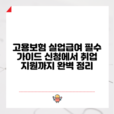 고용보험 실업급여 필수 가이드: 신청에서 취업 지원까지 완벽 정리
