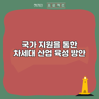 국가 지원을 통한 차세대 산업 육성 방안