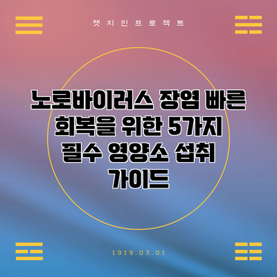 노로바이러스 장염 빠른 회복을 위한 5가지 필수 영양소 섭취 가이드