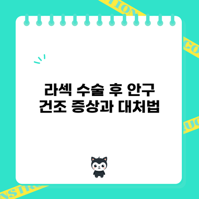 라섹 수술 후 안구 건조 증상과 대처법