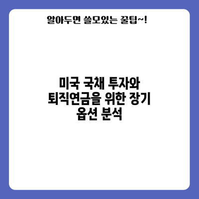 미국 국채 투자와 퇴직연금을 위한 장기 옵션 분석