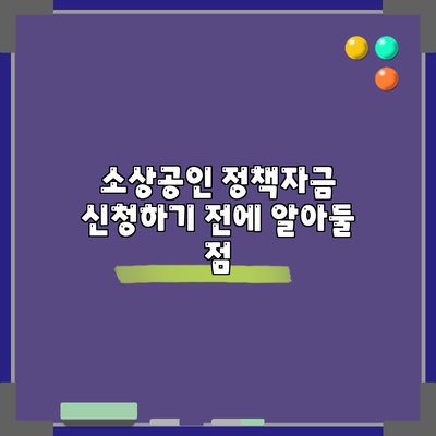 소상공인 정책자금 신청하기 전에 알아둘 점