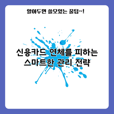 신용카드 연체를 피하는 스마트한 관리 전략