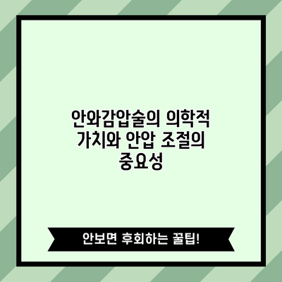 안와감압술의 의학적 가치와 안압 조절의 중요성