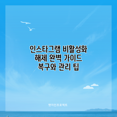 인스타그램 비활성화 해제 완벽 가이드: 복구와 관리 팁