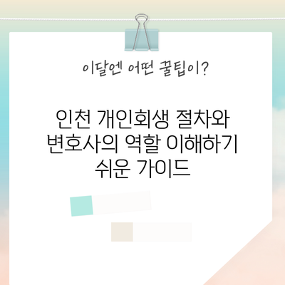 인천 개인회생 절차와 변호사의 역할: 이해하기 쉬운 가이드