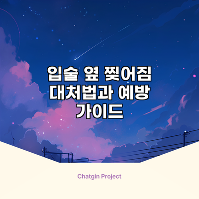 입술 옆 찢어짐 대처법과 예방 가이드
