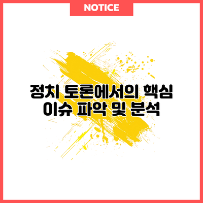 정치 토론에서의 핵심 이슈 파악 및 분석