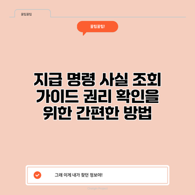 지급 명령 사실 조회 가이드: 권리 확인을 위한 간편한 방법
