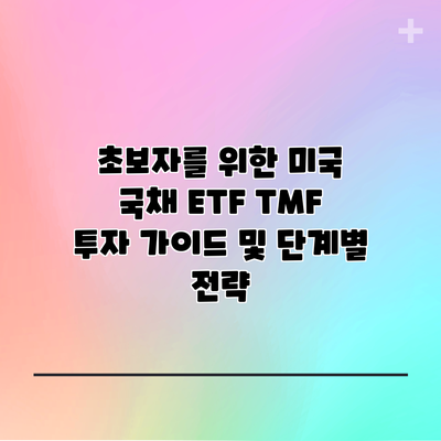 초보자를 위한 미국 국채 ETF TMF 투자 가이드 및 단계별 전략