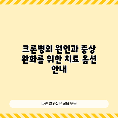 크론병의 원인과 증상 완화를 위한 치료 옵션 안내