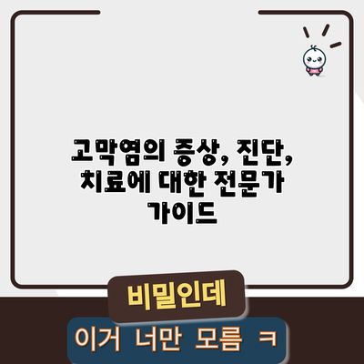 고막염의 증상, 진단, 치료에 대한 전문가 가이드