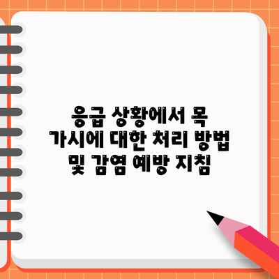 응급 상황에서 목 가시에 대한 처리 방법 및 감염 예방 지침