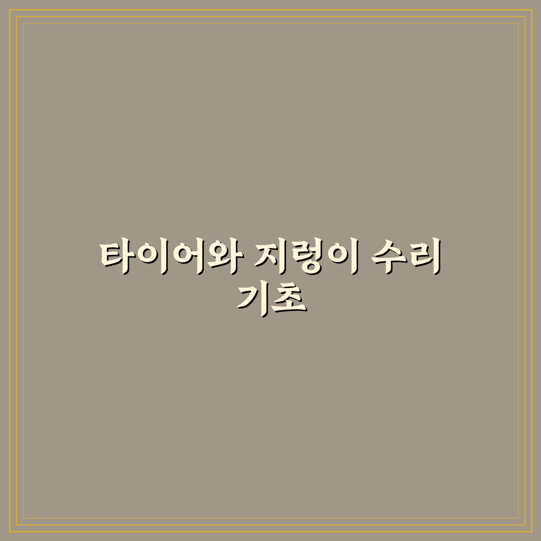 타이어 펑크 수리 지렁이 수명과 관리 꿀팁 알려드려요