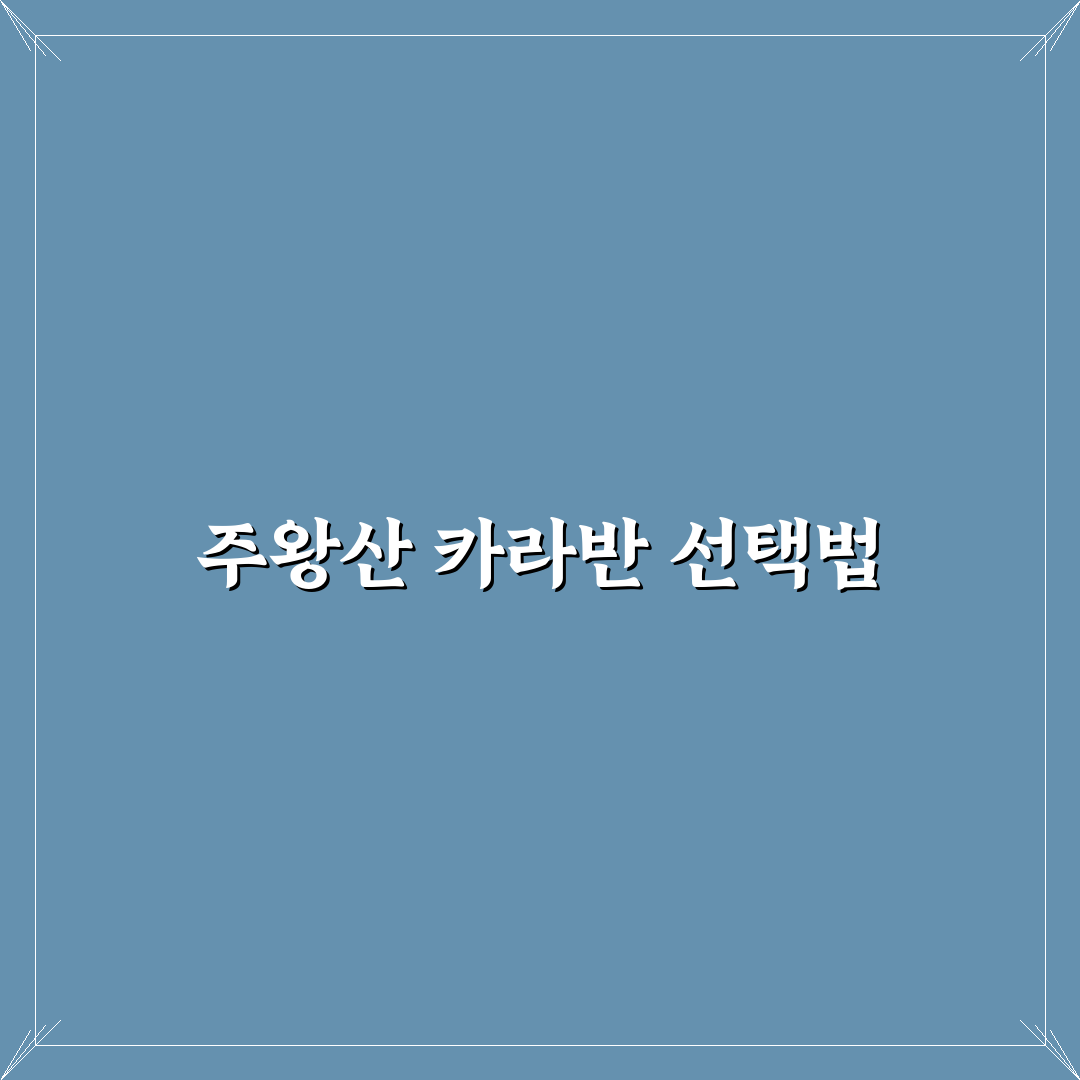 주왕산 국립공원 카라반 5가지 선택 기준과 비교 분석