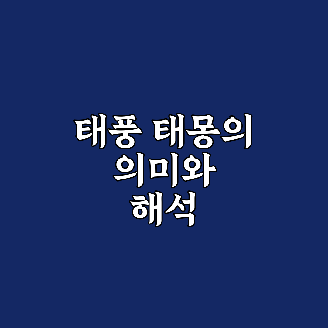 태풍 꿈 태몽 초보자를 위한 상황별 의미와 길흉 정리